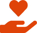 Hand holding heart icon