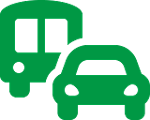 car bus icon solid our economy green