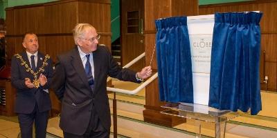 Image of the opening of Stockton's Globe theatre