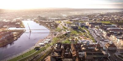 Image of an Arial view of Stockton on Tees town centre