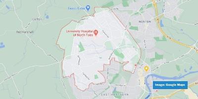 Image of North Tees Hospital in google maps 