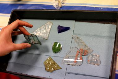 Selection of pottery and glass found at the Tennant Square excavation