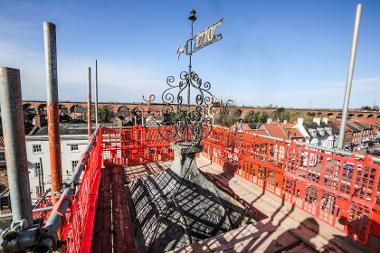 Yarm Town Hall roof during its refurbishment