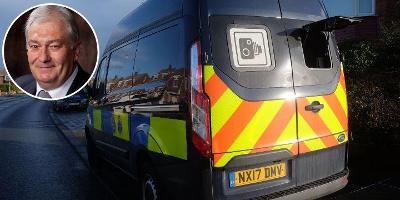 Image of enforcement van with a speeding camera