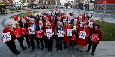 Image of the red card team in Stockton town centre