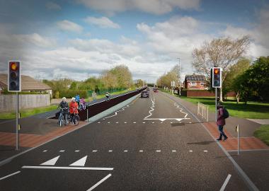 An artist's impression of the shared lane cycleways proposal for Durham Lane