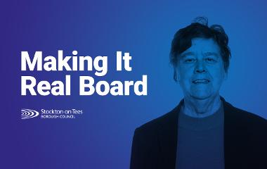 An image of Councillor Ann McCoy alongside text which says "Making It Real Board"