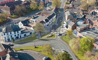 A CGI showing the completed highways improvements to Norton High Street