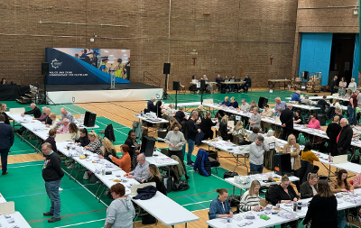 An image of the count hall at the Cleveland Police and Crime Commissioner election