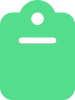 Green icon of a clipboard